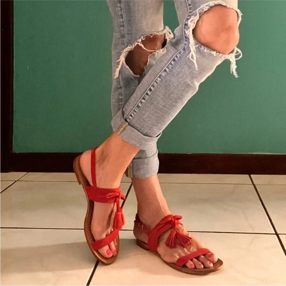 KATE SPADE Red Suede Women's Sandals